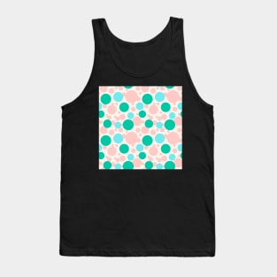 Green, blue and pink circles over beige Tank Top